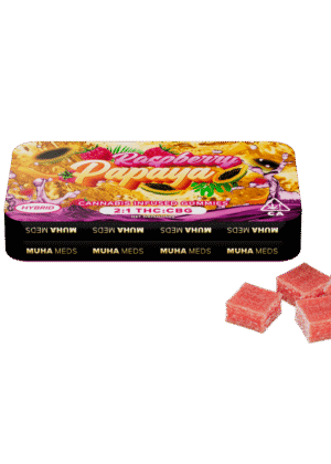 Muha Meds Raspberry Papaya Gummies | Hybrid - Muha Meds USA