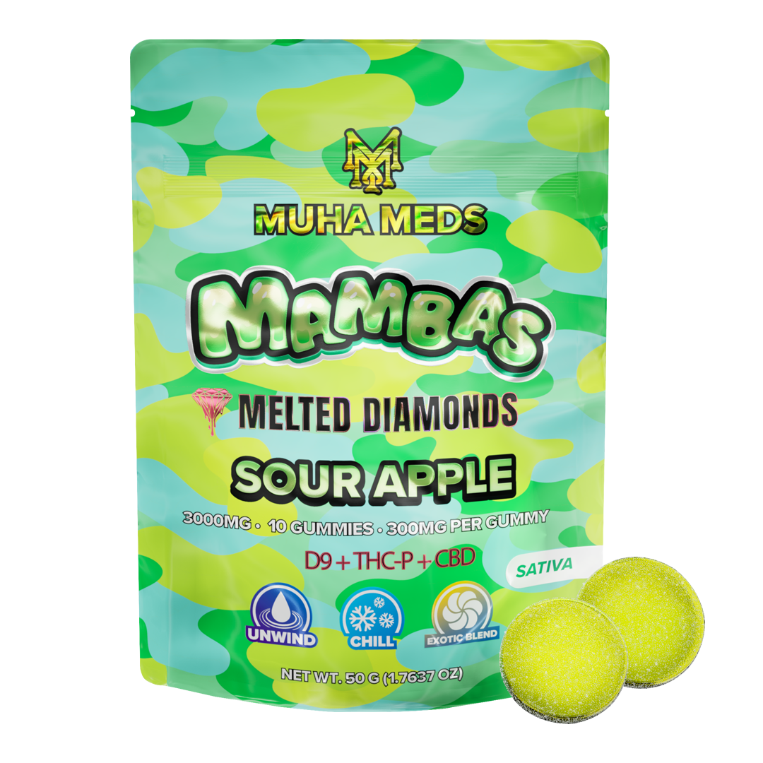 Muha Meds Sour Apple Gummies | 3000 MG - Sativa - Muha Meds USA